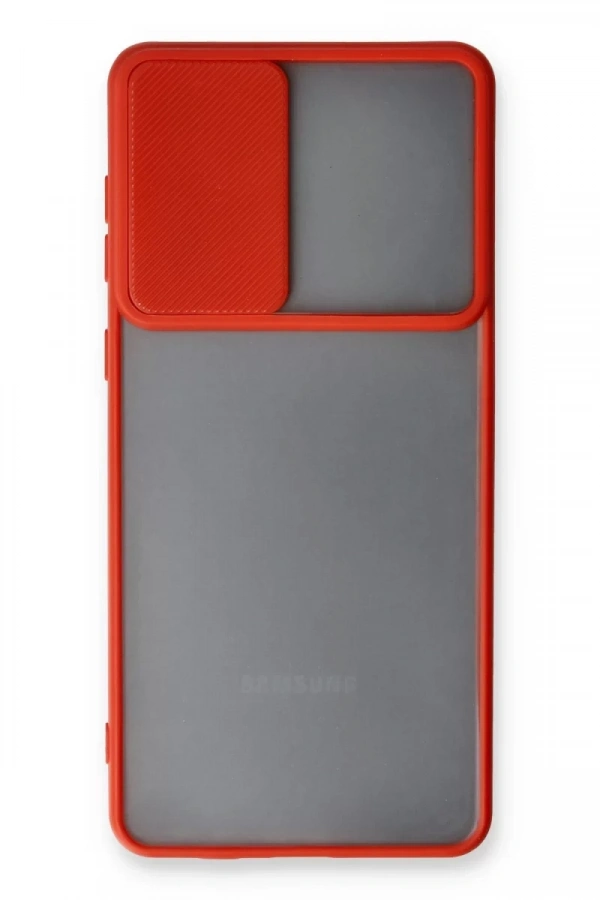 Samsung Galaxy A53 5G Kılıf Palm Buzlu Kamera Sürgülü Silikon - Kırmızı