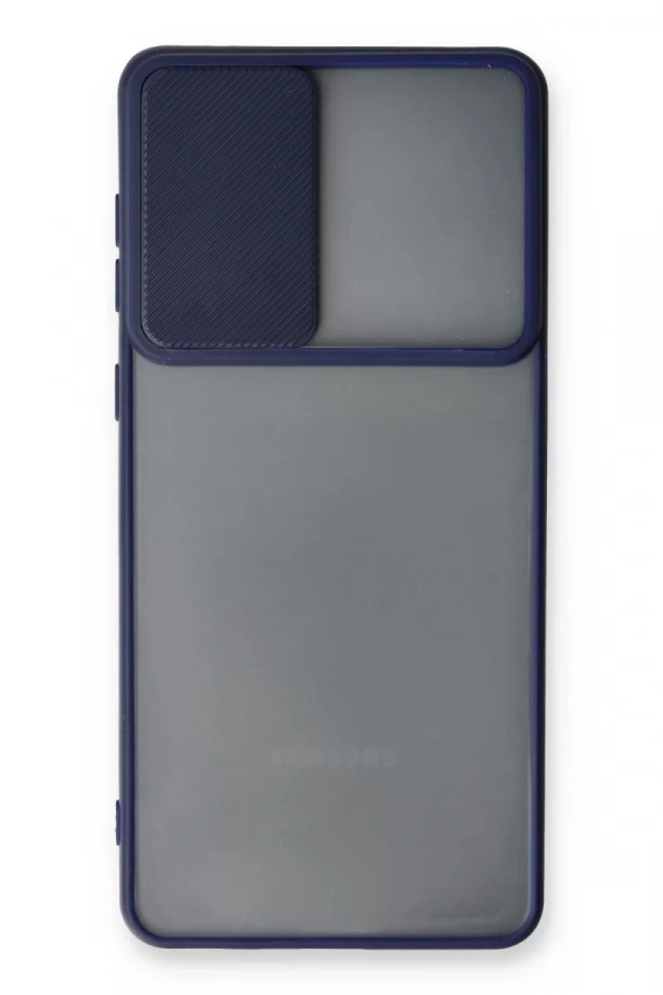 Samsung Galaxy A53 5G Kılıf Palm Buzlu Kamera Sürgülü Silikon - Lacivert