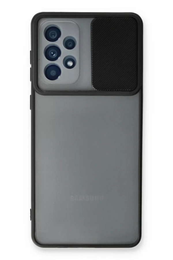 Samsung Galaxy A53 5G Kılıf Palm Buzlu Kamera Sürgülü Silikon - Siyah