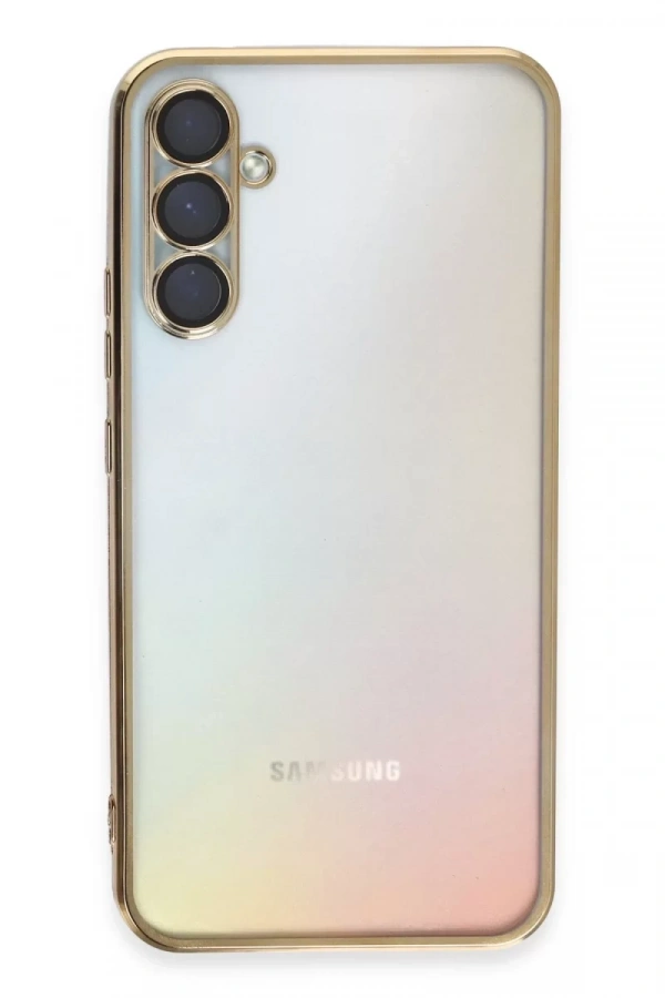 Samsung Galaxy A54 5G Kılıf Lensli Silikon - Gold