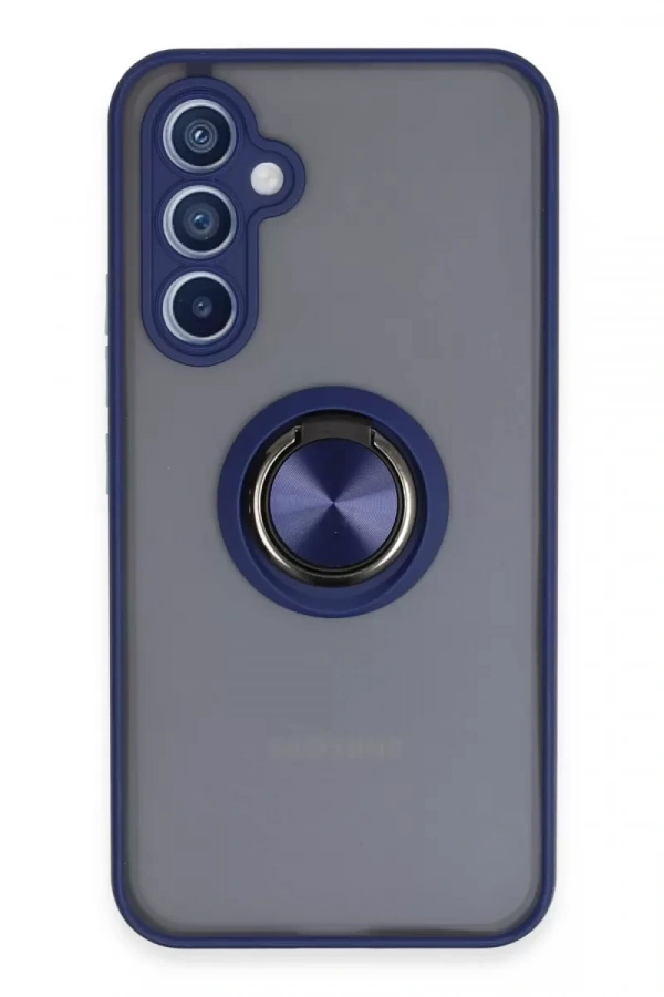 Samsung Galaxy A54 5G Kılıf Montreal Yüzüklü Silikon Kapak - Lacivert