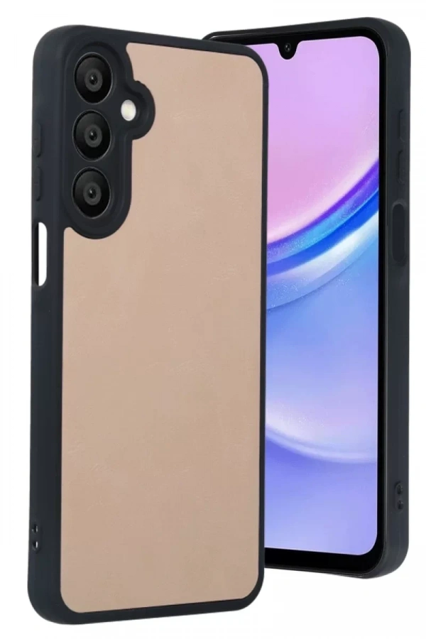 Samsung Galaxy A55 5G Kılıf Aras Deri Kapak - Pudra
