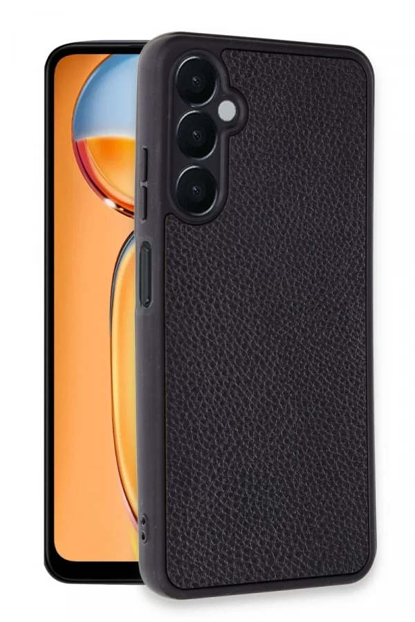 Samsung Galaxy A55 5G Kılıf Aras Deri Kapak - Siyah