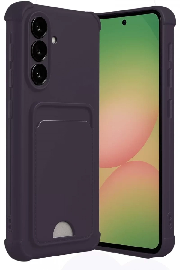 Samsung Galaxy A55 5G Kılıf Kelvin Kartvizitli Silikon - Derin Mor