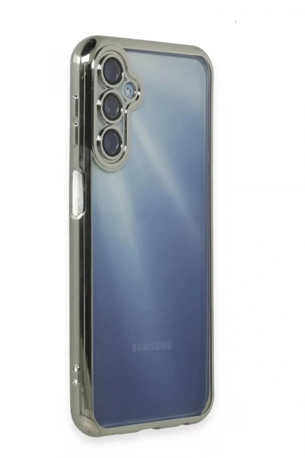 Samsung Galaxy A55 5G Kılıf Lensli Silikon - Gümüş