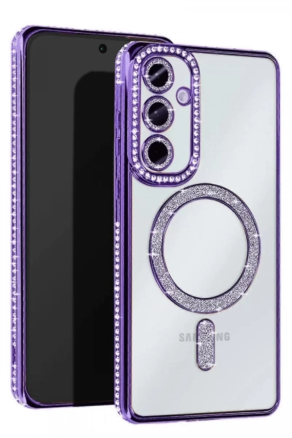 Samsung Galaxy A56 Joke Simli Magneticsafe Kılıf - Derin Mor