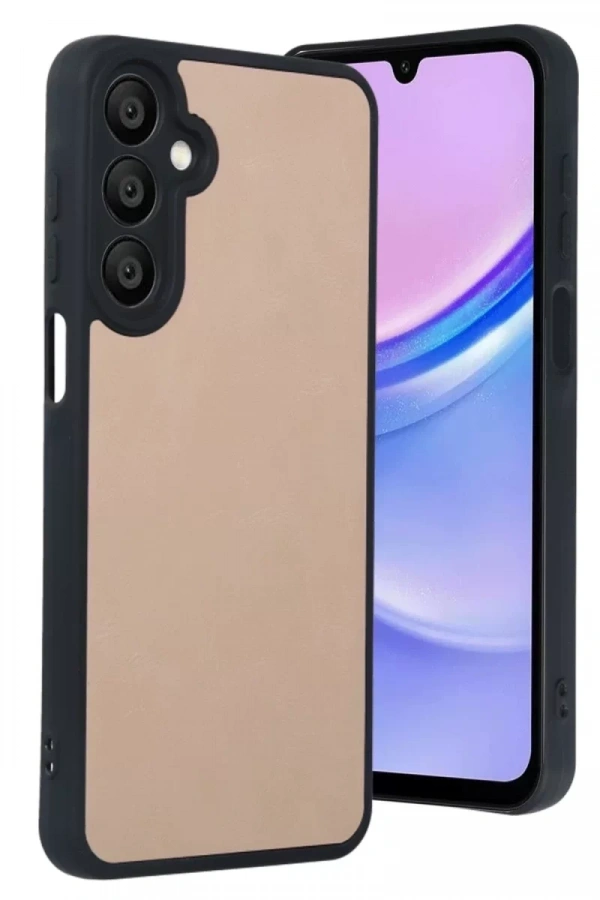 Samsung Galaxy A56 Kılıf Aras Deri Kapak - Pudra