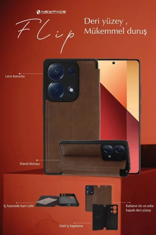 Samsung Galaxy A56 Kılıf Flip Cover - Kırmızı
