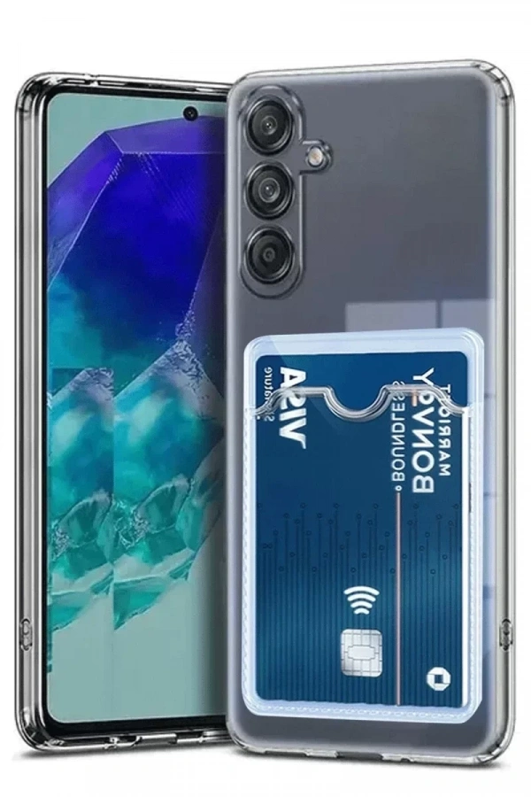 Samsung Galaxy A56 Kılıf Kart Şeffaf Silikon - Şeffaf