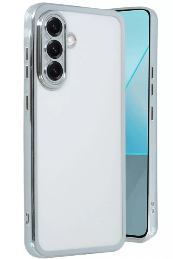 Samsung Galaxy A56 Kılıf Lensli Silikon - Gümüş