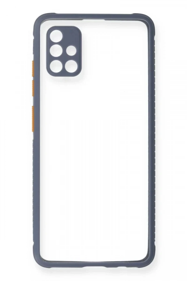 Samsung Galaxy A71 Kılıf Miami Şeffaf Silikon - Gri