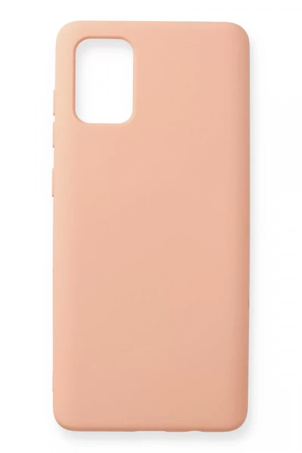 Samsung Galaxy A71 Kılıf Nano içi Kadife Silikon - Pudra