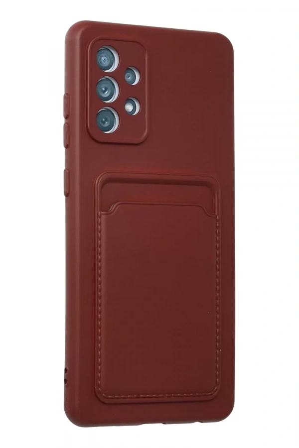 Samsung Galaxy A72 Kılıf Kelvin Kartvizitli Silikon - Bordo