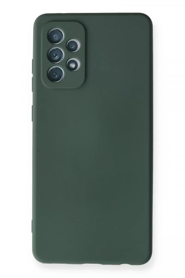 Samsung Galaxy A72 Kılıf Nano içi Kadife Silikon - Koyu Yeşil