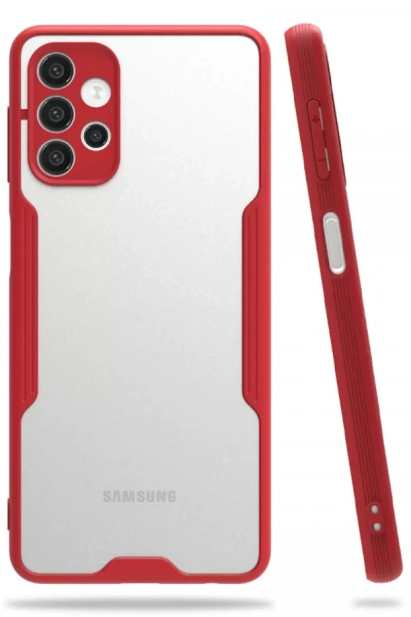 Samsung Galaxy A72 Kılıf Platin Silikon - Kırmızı