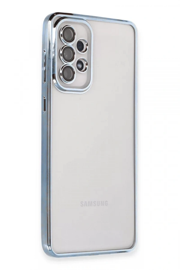 Samsung Galaxy A73 5G Kılıf Lensli Silikon - Açık Mavi