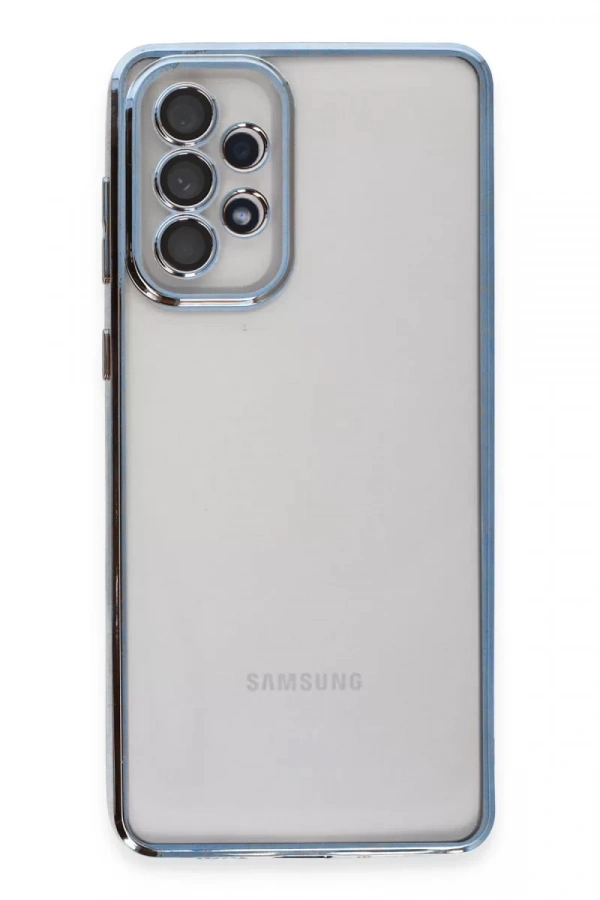 Samsung Galaxy A73 5G Kılıf Lensli Silikon - Açık Mavi