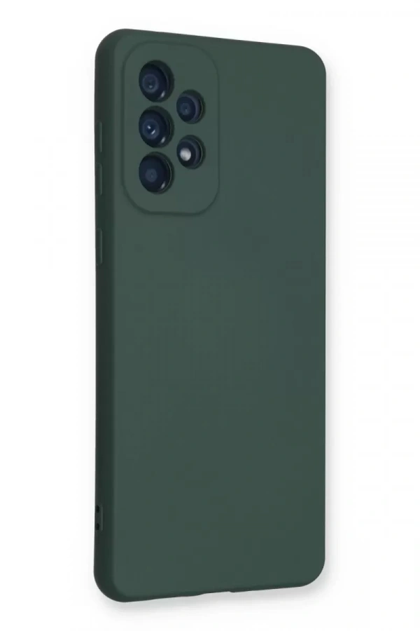 Samsung Galaxy A73 5G Kılıf Nano içi Kadife Silikon - Koyu Yeşil