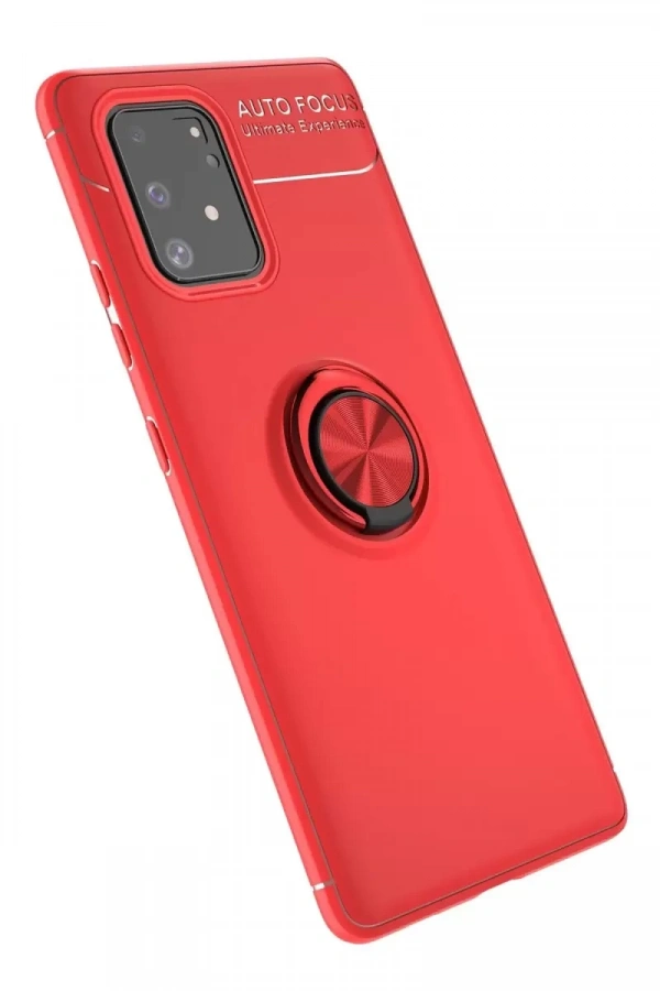 Samsung Galaxy A91 / S10 Lite Kılıf Range Yüzüklü Silikon - Kırmızı