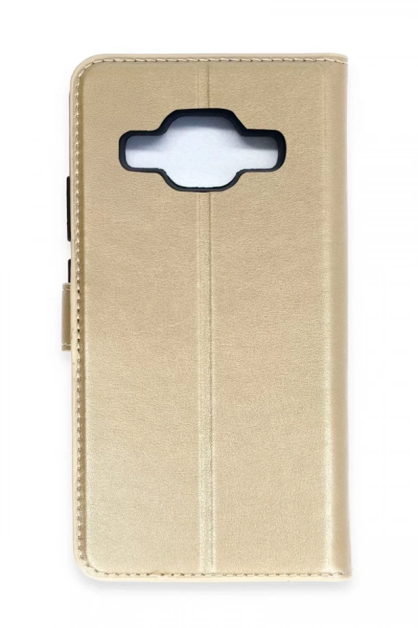 Samsung Galaxy J5 Trend S Plus Kapaklı Kılıf - Gold
