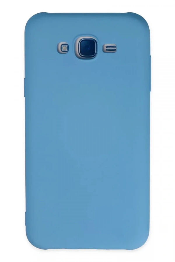 Samsung Galaxy J7 Kılıf Nano içi Kadife Silikon - Mavi