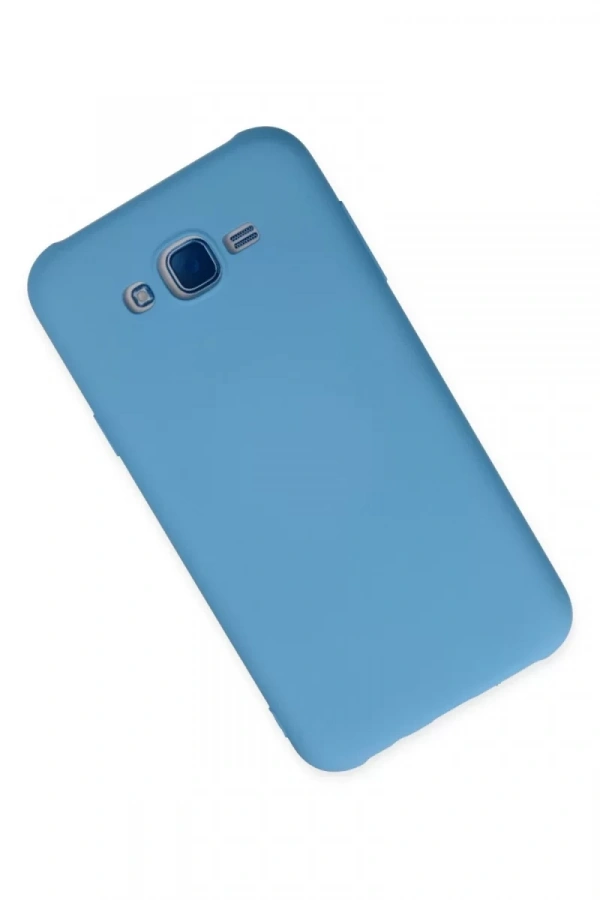 Samsung Galaxy J7 Kılıf Nano içi Kadife Silikon - Mavi