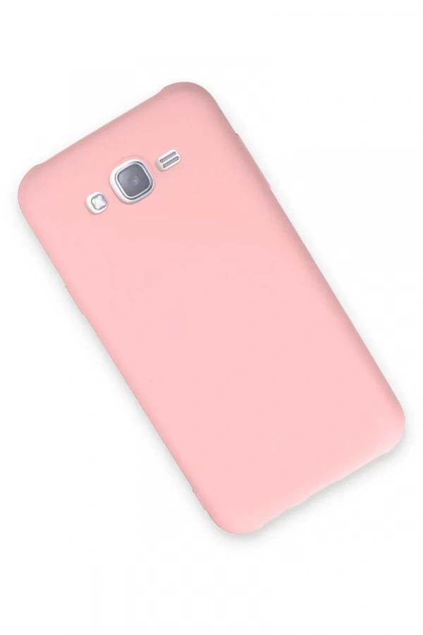 Samsung Galaxy J7 Kılıf Nano içi Kadife Silikon - Pudra