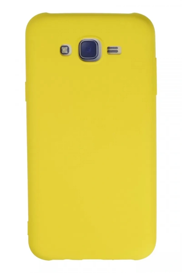 Samsung Galaxy J7 Kılıf Nano içi Kadife Silikon - Sarı