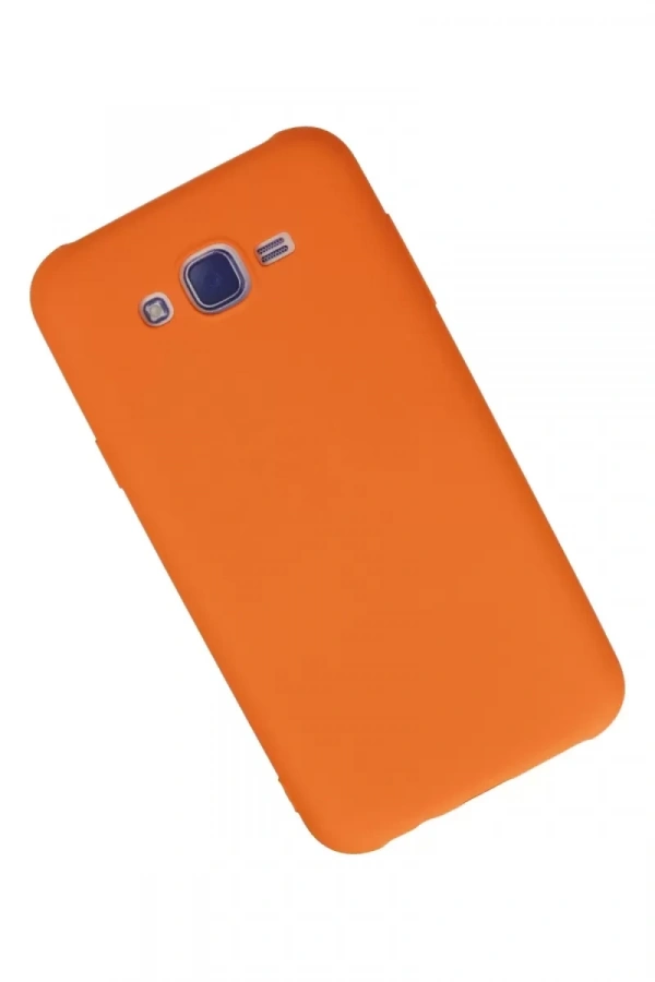 Samsung Galaxy J7 Kılıf Nano içi Kadife Silikon - Turuncu