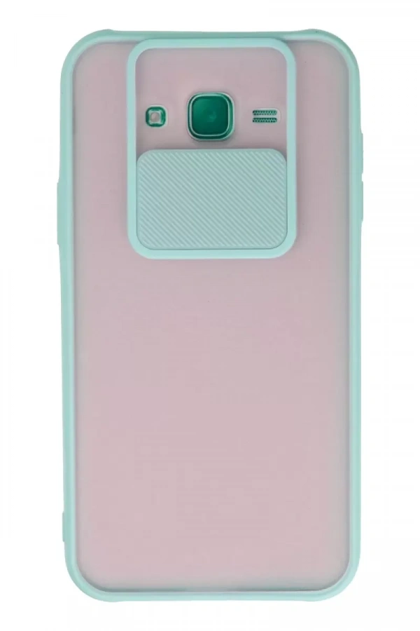 Samsung Galaxy J7 Kılıf Palm Buzlu Kamera Sürgülü Silikon - Turkuaz