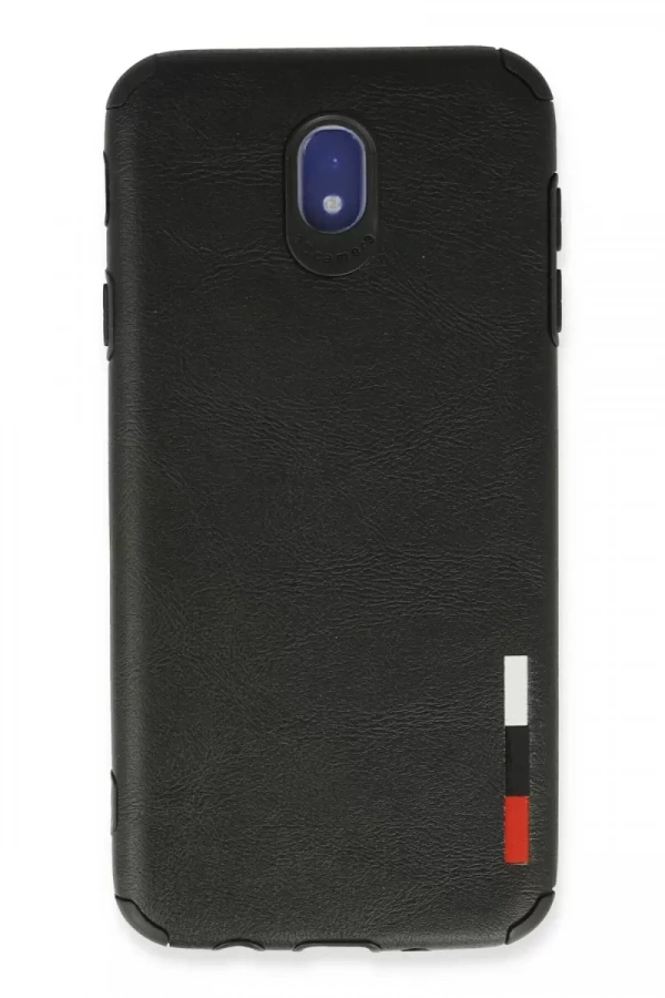 Samsung Galaxy J7 Pro / J730 Kılıf Loop Deri Silikon - Siyah