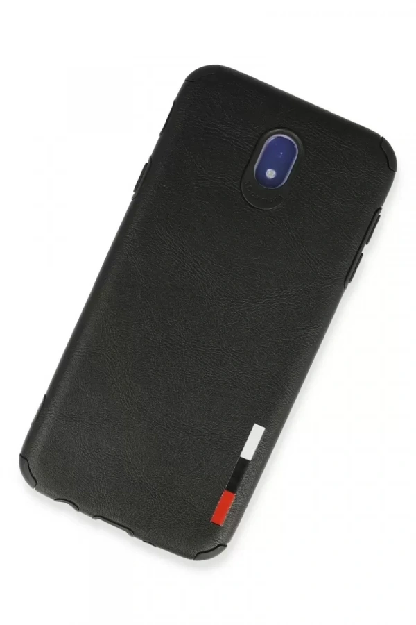 Samsung Galaxy J7 Pro / J730 Kılıf Loop Deri Silikon - Siyah