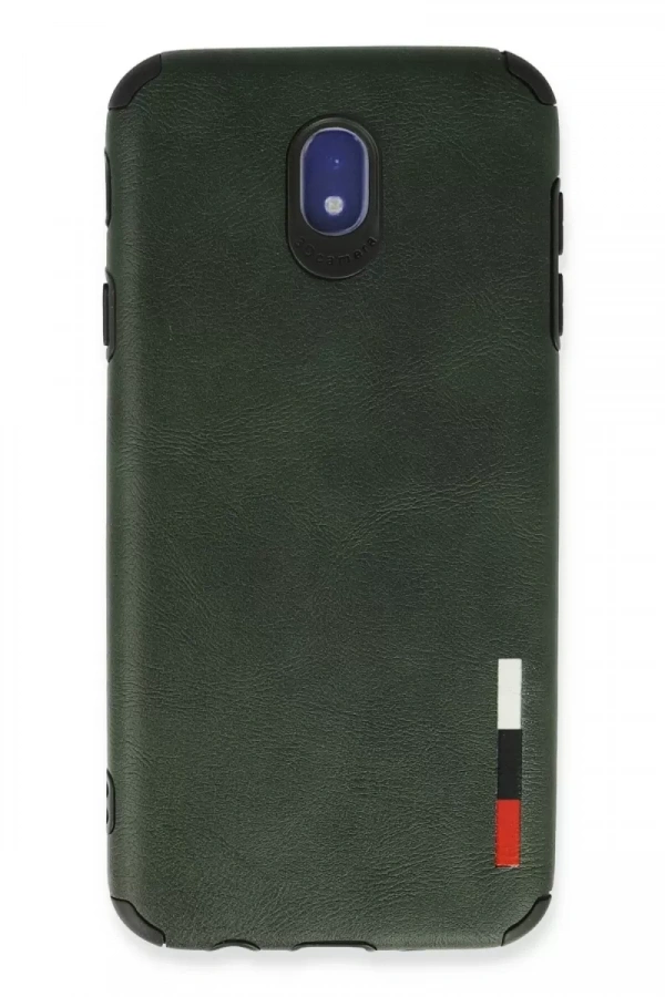 Samsung Galaxy J7 Pro / J730 Kılıf Loop Deri Silikon - Yeşil