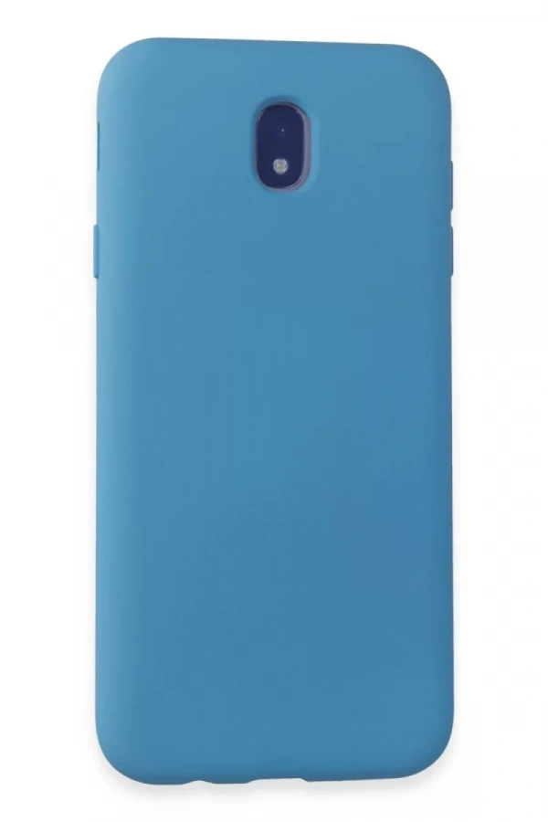 Samsung Galaxy J7 Pro / J730 Kılıf Nano içi Kadife Silikon - Mavi