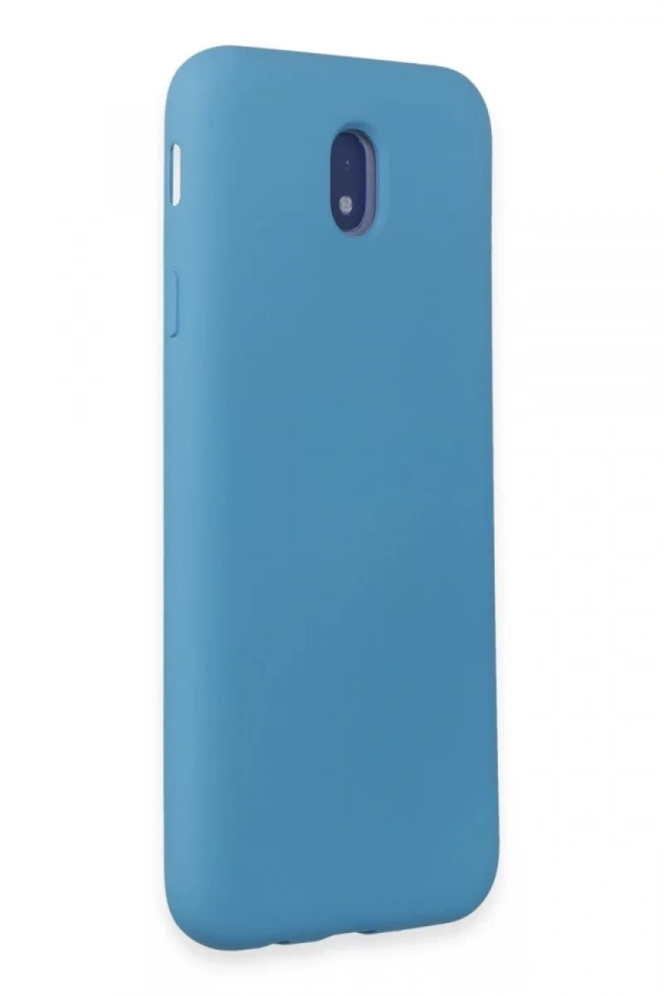 Samsung Galaxy J7 Pro / J730 Kılıf Nano içi Kadife Silikon - Mavi