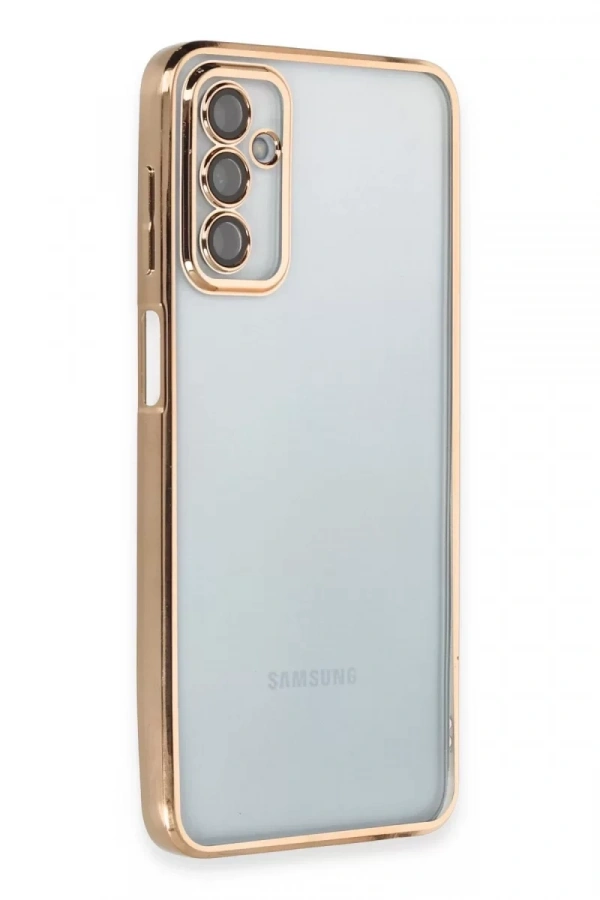 Samsung Galaxy M23 Kılıf Lensli Silikon - Gold