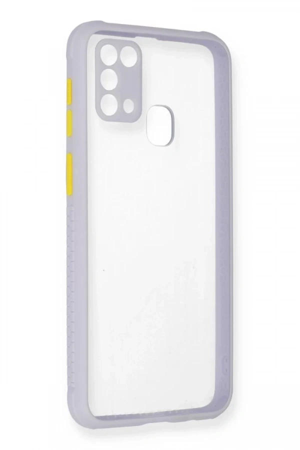 Samsung Galaxy M31 Kılıf Miami Şeffaf Silikon - Lila