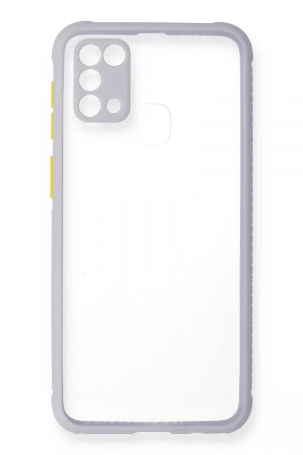 Samsung Galaxy M31 Kılıf Miami Şeffaf Silikon - Lila