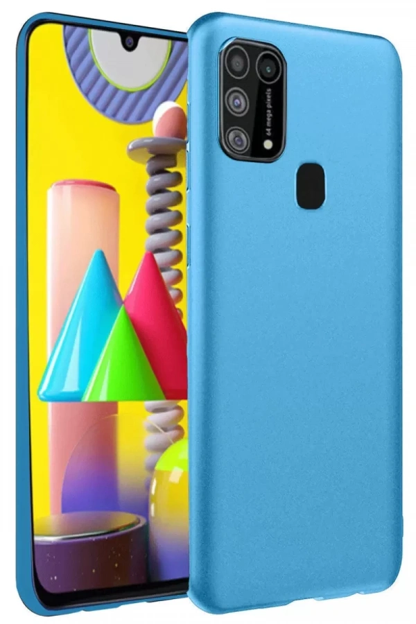 Samsung Galaxy M31 Kılıf Nano içi Kadife Silikon - Mavi