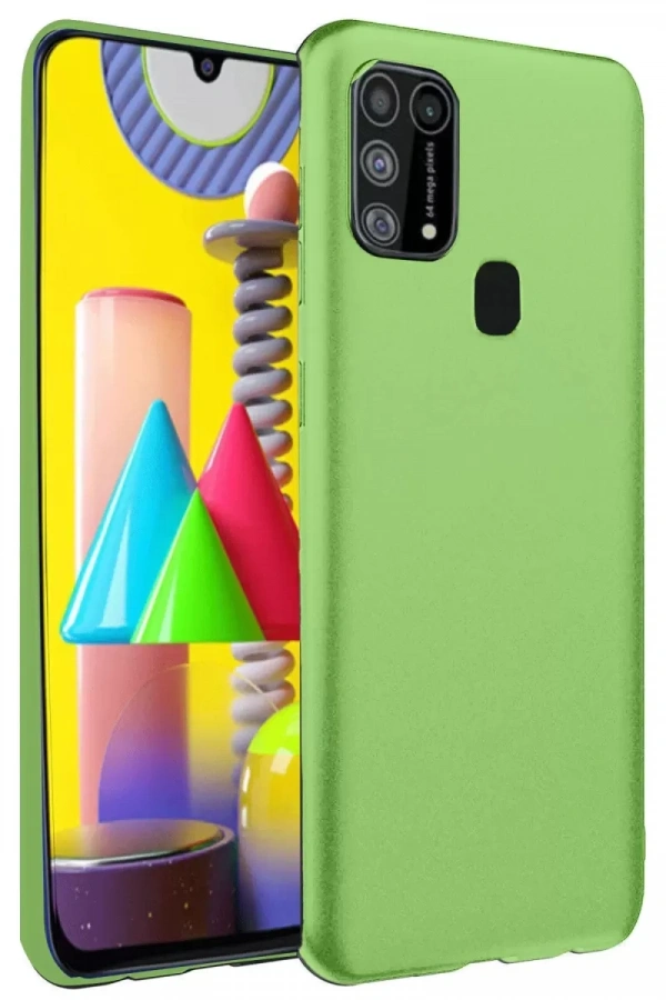 Samsung Galaxy M31 Kılıf Nano içi Kadife Silikon - Yeşil