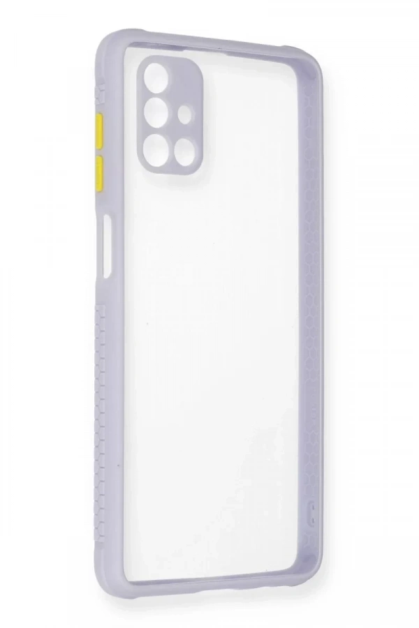Samsung Galaxy M51 Kılıf Miami Şeffaf Silikon - Lila
