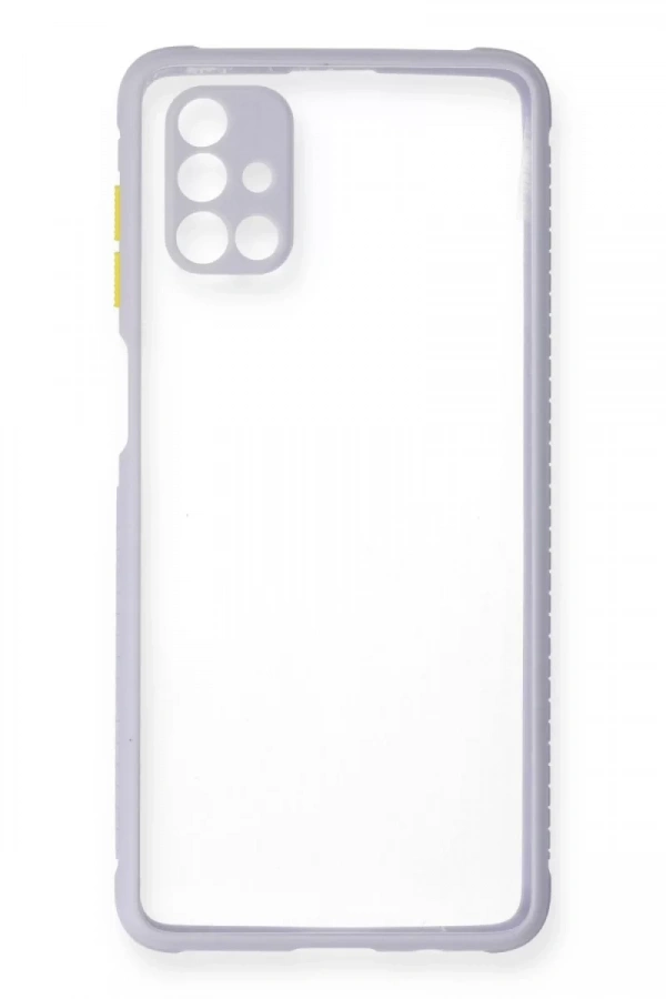 Samsung Galaxy M51 Kılıf Miami Şeffaf Silikon - Lila