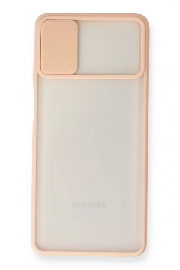 Samsung Galaxy M51 Kılıf Palm Buzlu Kamera Sürgülü Silikon - Pembe