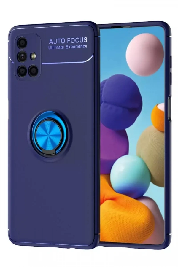 Samsung Galaxy M51 Kılıf Range Yüzüklü Silikon - Mavi