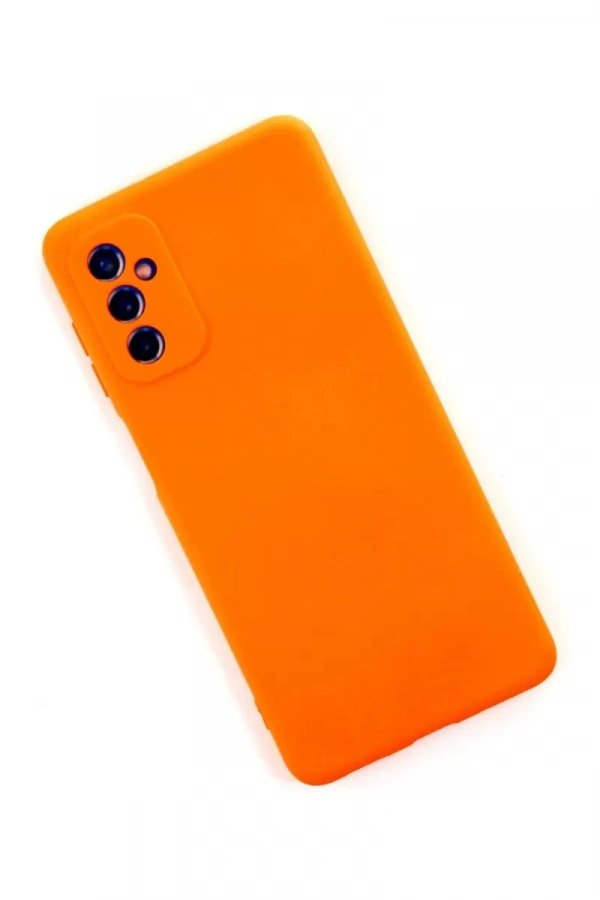 Samsung Galaxy M52 5G Kılıf Nano içi Kadife Silikon - Turuncu