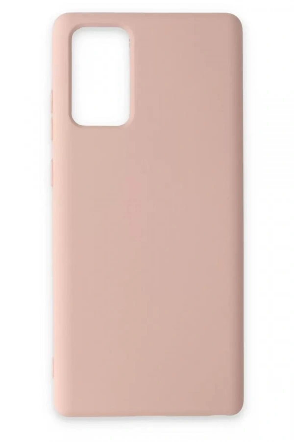 Samsung Galaxy Note 20 Kılıf Nano içi Kadife Silikon - Pudra