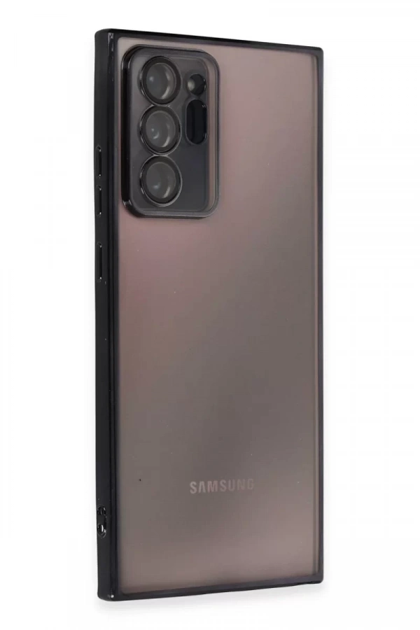 Samsung Galaxy Note 20 Ultra Kılıf Lensli Silikon - Siyah