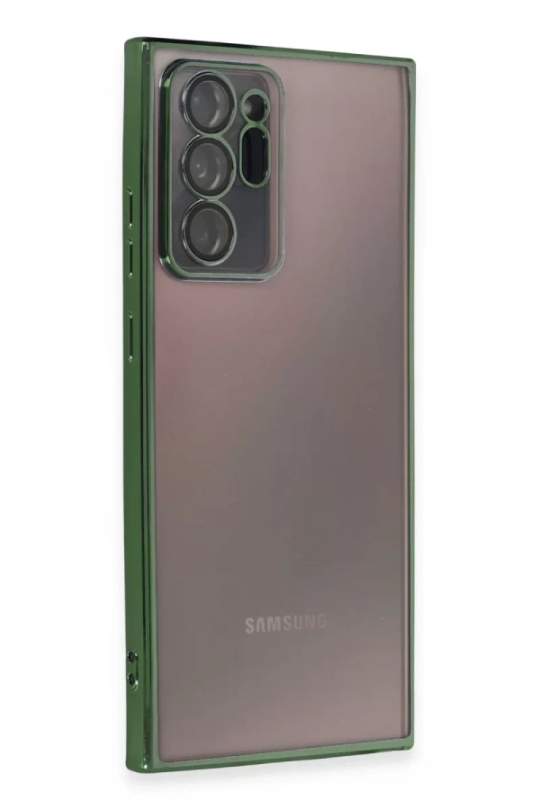 Samsung Galaxy Note 20 Ultra Kılıf Lensli Silikon - Yeşil