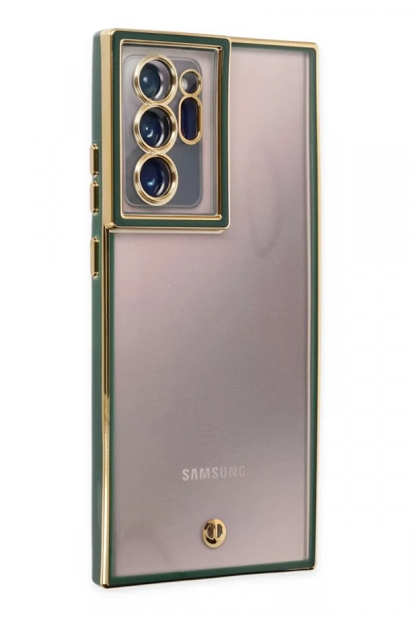 Samsung Galaxy Note 20 Ultra Kılıf Liva Lens Silikon - Yeşil