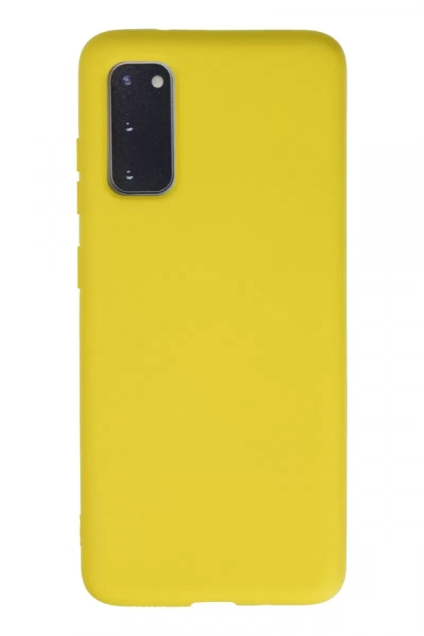 Samsung Galaxy S20 Kılıf Nano içi Kadife Silikon - Sarı